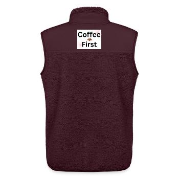 Kaffee Erste Blütenblüte - Unisex Sherpaweste von Stanley/Stella - Maroon - Hinten - AI Model Male 178 light (178cm)