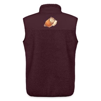 Eule Schlafen - Unisex Sherpaweste von Stanley/Stella - Maroon - Hinten - AI Model Male 178 light (178cm)