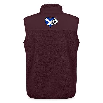 Schottland Flagge Fußball mit Herz - Unisex Sherpaweste von Stanley/Stella - Maroon - Hinten - AI Model Male 178 light (178cm)