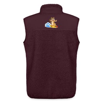 Erdmännchen Surfen Surfbrett Sommer - Unisex Sherpaweste von Stanley/Stella - Maroon - Hinten - AI Model Male 178 light (178cm)