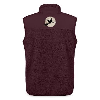 Chicken Witch's Broom Full Moon T-Shirt Halloween - Unisex Sherpa Gilet by Stanley/Stella - maroon - Back - AI Model Male 178 light (178cm)