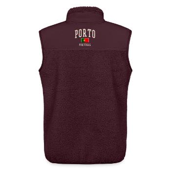 Porto Portugal Vintage Druck - Unisex Sherpaweste von Stanley/Stella - Maroon - Hinten - AI Model Male 178 light (178cm)