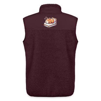 Sleeping Capybara - Unisex Sherpa Gilet by Stanley/Stella - maroon - Back - AI Model Male 178 light (178cm)