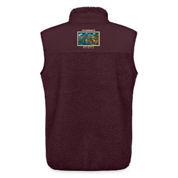 Österreich Hallstatt Vintage Reisemarke - Unisex Sherpaweste von Stanley/Stella - Maroon - Hinten - AI Model Male 178 light (178cm)