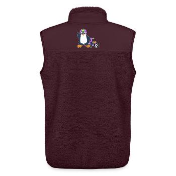 Pinguin Fahrrad - Unisex Sherpaweste von Stanley/Stella - Maroon - Hinten - AI Model Male 178 light (178cm)