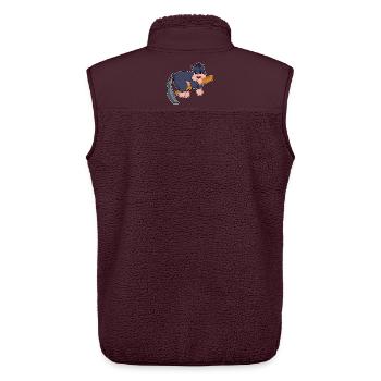 Maulwurf Bergarbeiter Spitzhacke Bergbau - Unisex Sherpaweste von Stanley/Stella - Maroon - Hinten - AI Model Male 178 light (178cm)
