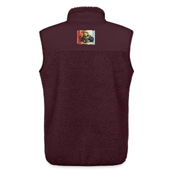 Traktor Deutz retro - Unisex Sherpaweste von Stanley/Stella - Maroon - Hinten - AI Model Male 178 light (178cm)