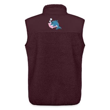 Delfin Schlafen Kissen - Unisex Sherpaweste von Stanley/Stella - Maroon - Hinten - AI Model Male 178 light (178cm)