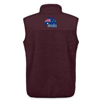 Australische Flagge, Australischer Stolz - Unisex Sherpaweste von Stanley/Stella - Maroon - Hinten - AI Model Male 178 light (178cm)