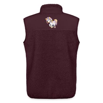 🦄 Magical Watercolor Unicorn - Hand-Painted - Unisex Sherpa Gilet by Stanley/Stella - maroon - Back - AI Model Male 178 light (178cm)