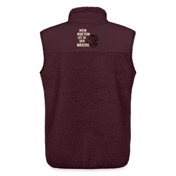 Message de lessive pour costumes d'Halloween, fête amusante - Veste sans manches sherpa unisexe Stanley/Stella - maroon - Dos - AI Model Male 178 light (178cm)
