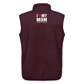 I Love My Mom True Love Shirt - Unisex Sherpaweste von Stanley/Stella - Maroon - Hinten - AI Model Male 178 light (178cm)
