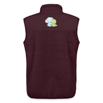 Best Friends Forever – Cute Elephant & Dino - Unisex Sherpa Gilet by Stanley/Stella - maroon - Back - AI Model Male 178 light (178cm)
