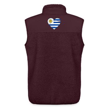 Uruguay_Flagge_Herz_used - Veste sans manches sherpa unisexe Stanley/Stella - maroon - Dos - AI Model Male 178 light (178cm)