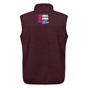 Pro Choice Pro Women Pro Tired Of Explaining - Unisex Sherpaweste von Stanley/Stella - Maroon - Hinten - AI Model Male 178 light (178cm)