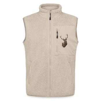 Hirsch - Unisex Sherpaweste von Stanley/Stella - Beige - Vorne - AI Model Male 178 light (178cm) & AI Model Female 172 light (172cm)