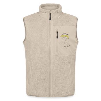 It's fine, totally fine man - ironic - Unisex Sherpa Gilet by Stanley/Stella - beige - Front - AI Model Male 178 light (178cm) & AI Model Female 172 light (172cm)