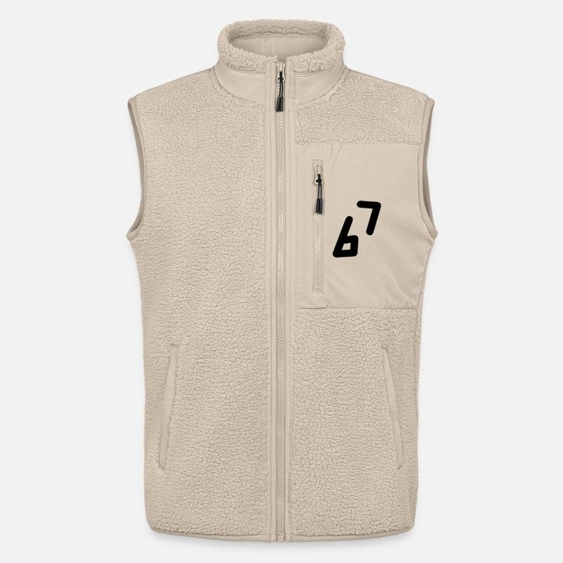 6 7 Zahl Schwarz - Unisex Sherpaweste von Stanley/Stella - Beige
