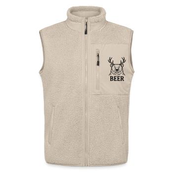 The Beer Deer Bear - Unisex Sherpa Gilet by Stanley/Stella - beige - Front - AI Model Male 178 light (178cm) & AI Model Female 172 light (172cm)