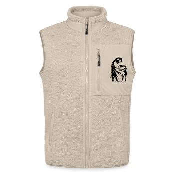 Figures abstraites s’embrassent créativement - Veste sans manches sherpa unisexe Stanley/Stella - beige - Devant - AI Model Male 178 light (178cm) & AI Model Female 172 light (172cm)