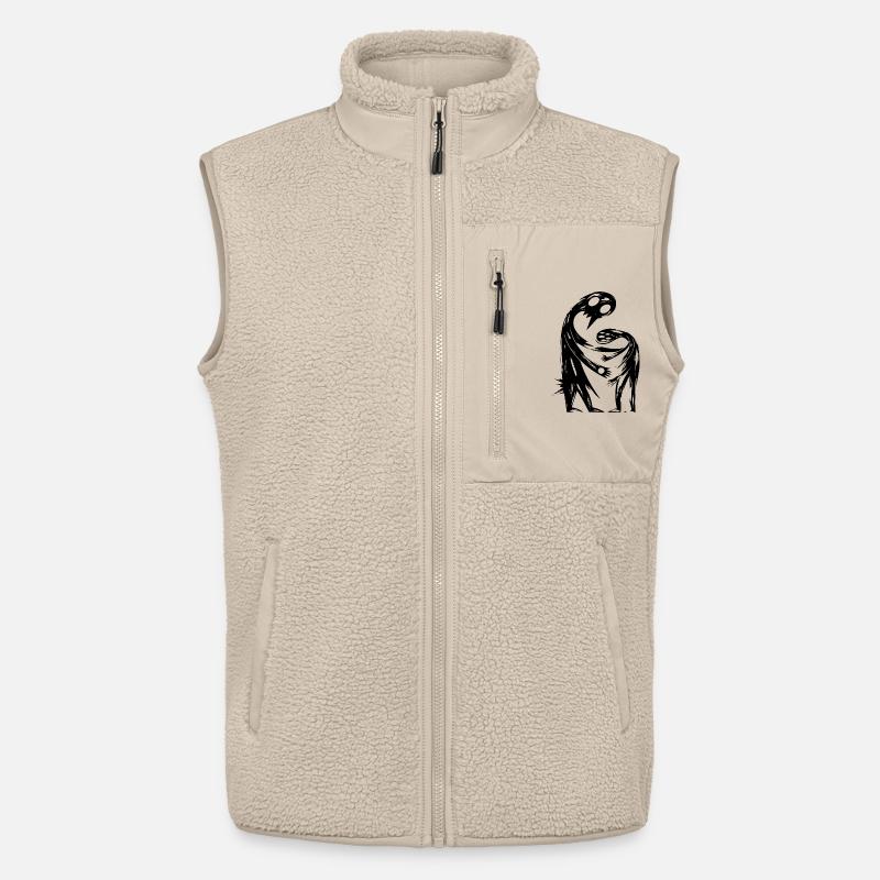 Figures abstraites s’embrassent créativement - Veste sans manches sherpa unisexe Stanley/Stella - beige