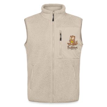 Frettchen Frittchen Fritten Pommes Frites - Unisex Sherpaweste von Stanley/Stella - Beige - Vorne - AI Model Male 178 light (178cm) & AI Model Female 172 light (172cm)