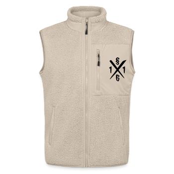 PARAGRAPH - 161 - Unisex Sherpaweste von Stanley/Stella - Beige - Vorne - AI Model Male 178 light (178cm) & AI Model Female 172 light (172cm)