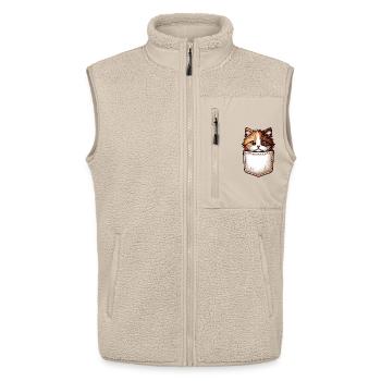 Pocket Whiskers: Cat Cuteness Everywhere! - Unisex Sherpa Gilet by Stanley/Stella - beige - Front - AI Model Male 178 light (178cm) & AI Model Female 172 light (172cm)