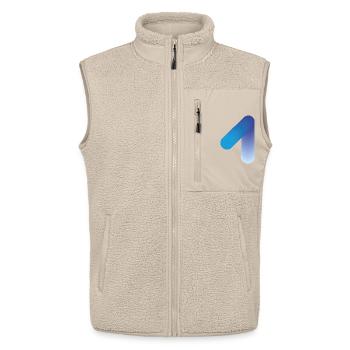 Abstract 1, modern & digital - Unisex Sherpa Gilet by Stanley/Stella - beige - Front - AI Model Male 178 light (178cm) & AI Model Female 172 light (172cm)