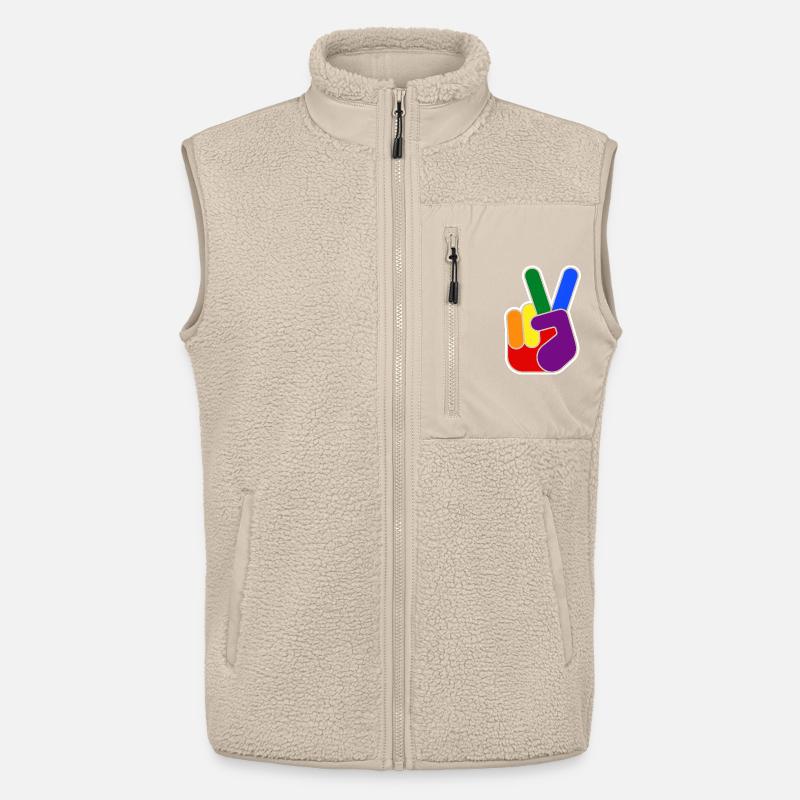 Rainbow Vsign Handdesign - Unisex Sherpaweste von Stanley/Stella - Beige