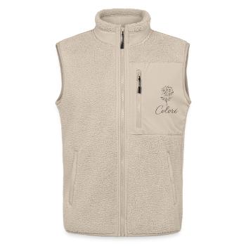  Elegante Colorè Blumenillustration  - Unisex Sherpaweste von Stanley/Stella - Beige - Vorne - AI Model Male 178 light (178cm) & AI Model Female 172 light (172cm)