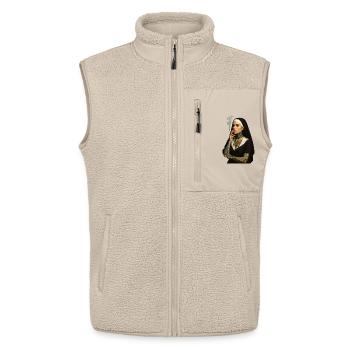 G' Religieuse - Veste sans manches sherpa unisexe Stanley/Stella - beige - Devant - AI Model Male 178 light (178cm) & AI Model Female 172 light (172cm)