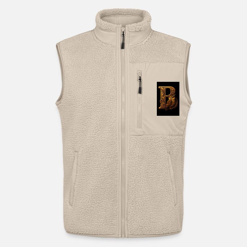 B - Magisches Ornament mit Eule - Unisex Sherpaweste von Stanley/Stella - Beige