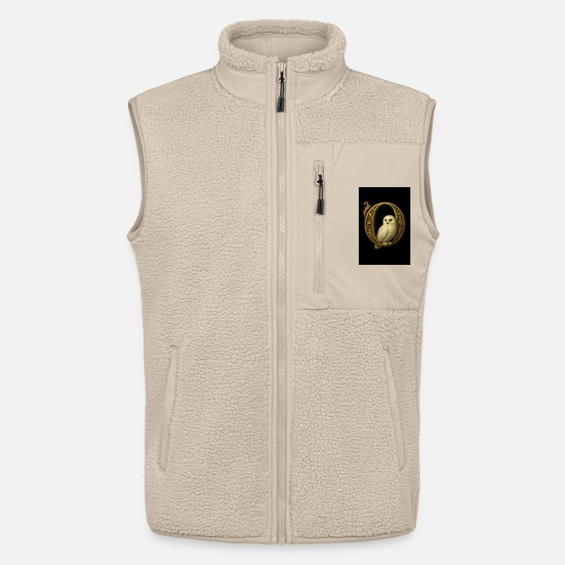 O – Magisches Ornament mit Schneeeule - Unisex Sherpaweste von Stanley/Stella - Beige