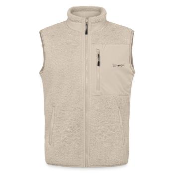 Fein gezeichnete Libelle im minimalistischen Stil - Unisex Sherpaweste von Stanley/Stella - Beige - Vorne - AI Model Male 178 light (178cm) & AI Model Female 172 light (172cm)