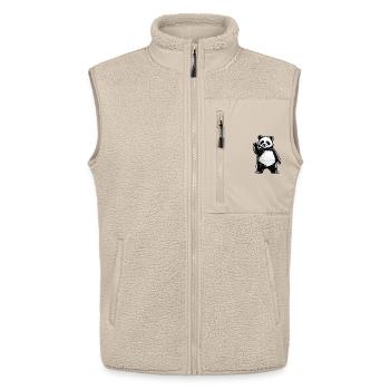 PNDA FCK - Unisex Sherpaweste von Stanley/Stella - Beige - Vorne - AI Model Male 178 light (178cm) & AI Model Female 172 light (172cm)