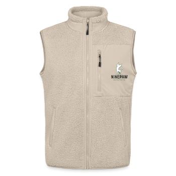 Ninepaw Logo - Veste sans manches sherpa unisexe Stanley/Stella - beige - Devant - AI Model Male 178 light (178cm) & AI Model Female 172 light (172cm)