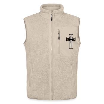 Christen Kreuz - Unisex Sherpaweste von Stanley/Stella - Beige - Vorne - AI Model Male 178 light (178cm) & AI Model Female 172 light (172cm)