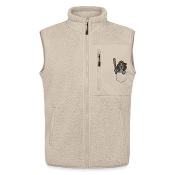 Beagle Poche Baseball - Veste sans manches sherpa unisexe Stanley/Stella - beige - Devant - AI Model Male 178 light (178cm) & AI Model Female 172 light (172cm)