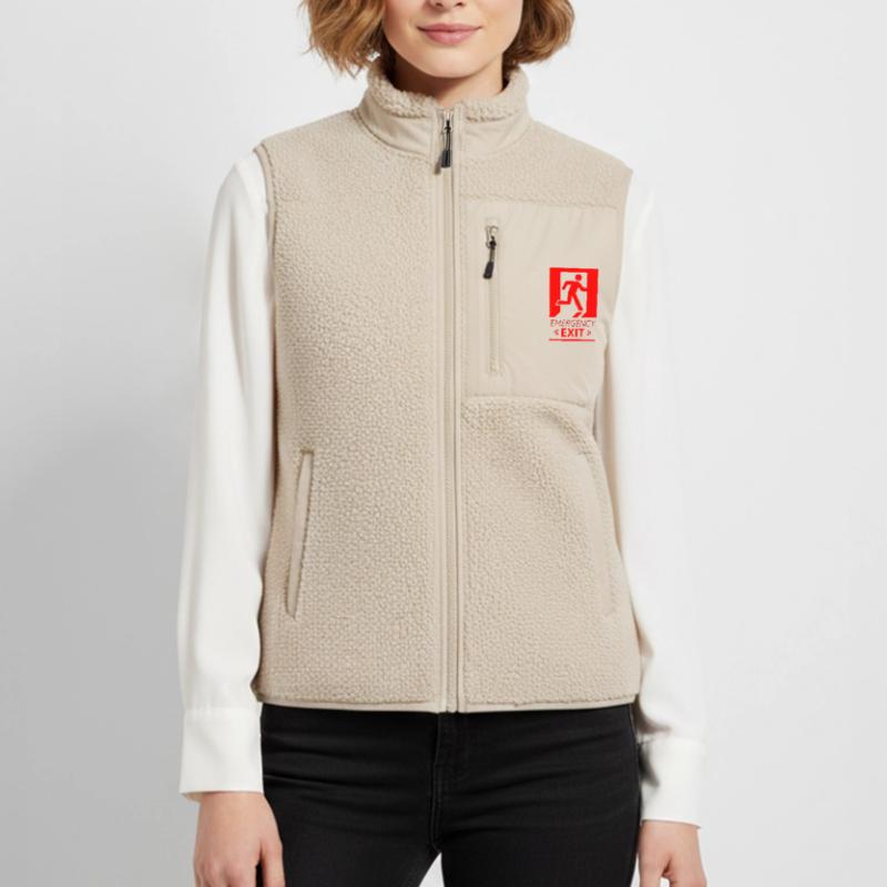 Emergency EXIT Basic Red Unisex Sherpa Gilet by Stanley/Stella