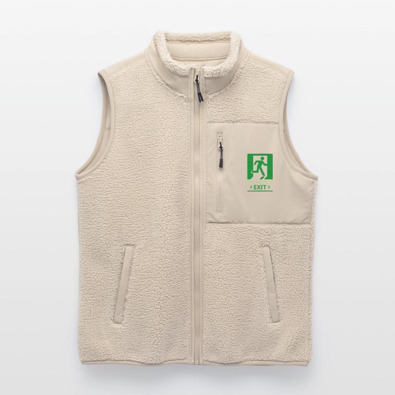 Emergency Exit Basic Green Unisex Sherpa Gilet by Stanley/Stella