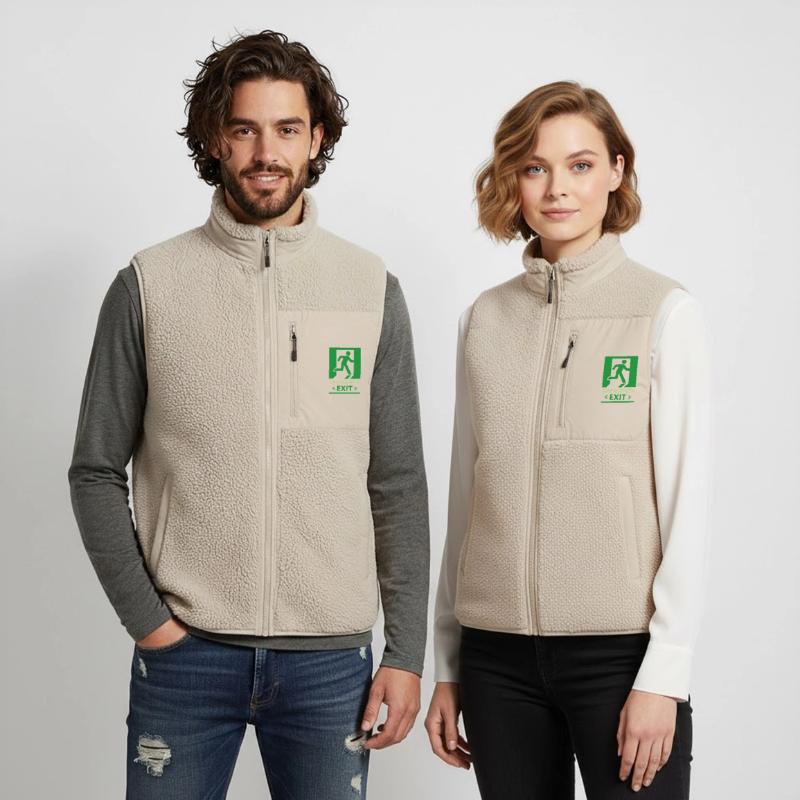 Emergency Exit Basic Green Unisex Sherpa Gilet by Stanley/Stella