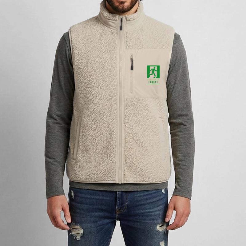 Emergency Exit Basic Green Unisex Sherpa Gilet by Stanley/Stella