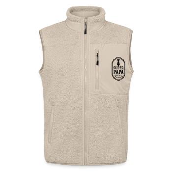 Super Papa depuis toujours - Veste sans manches sherpa unisexe Stanley/Stella - beige - Devant - AI Model Male 178 light (178cm) & AI Model Female 172 light (172cm)