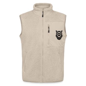 Eule mit Brille – lineare Grafiken - Unisex Sherpaweste von Stanley/Stella - Beige - Vorne - AI Model Male 178 light (178cm) & AI Model Female 172 light (172cm)