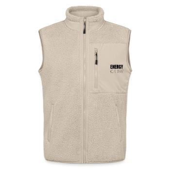 Logo de l’Energy Crew - Veste sans manches sherpa unisexe Stanley/Stella - beige - Devant - AI Model Male 178 light (178cm) & AI Model Female 172 light (172cm)
