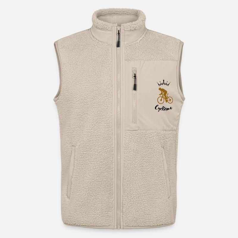Cycliste Silhouette  - Veste sans manches sherpa unisexe Stanley/Stella - beige