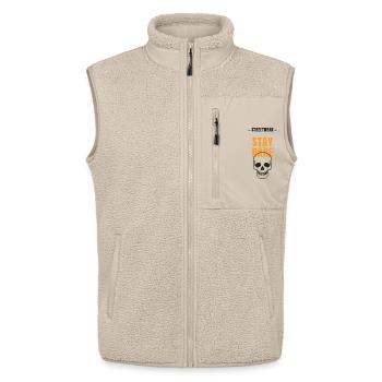 Stay Bare Skull Streetwear - Unisex Sherpa Gilet by Stanley/Stella - beige - Front - AI Model Male 178 light (178cm) & AI Model Female 172 light (172cm)