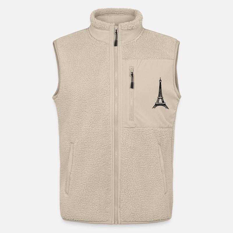 Tour Eiffel - Veste sans manches sherpa unisexe Stanley/Stella - beige