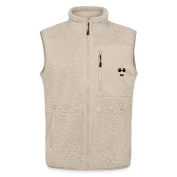 dad face - Veste sans manches sherpa unisexe Stanley/Stella - beige - Devant - AI Model Male 178 light (178cm) & AI Model Female 172 light (172cm)